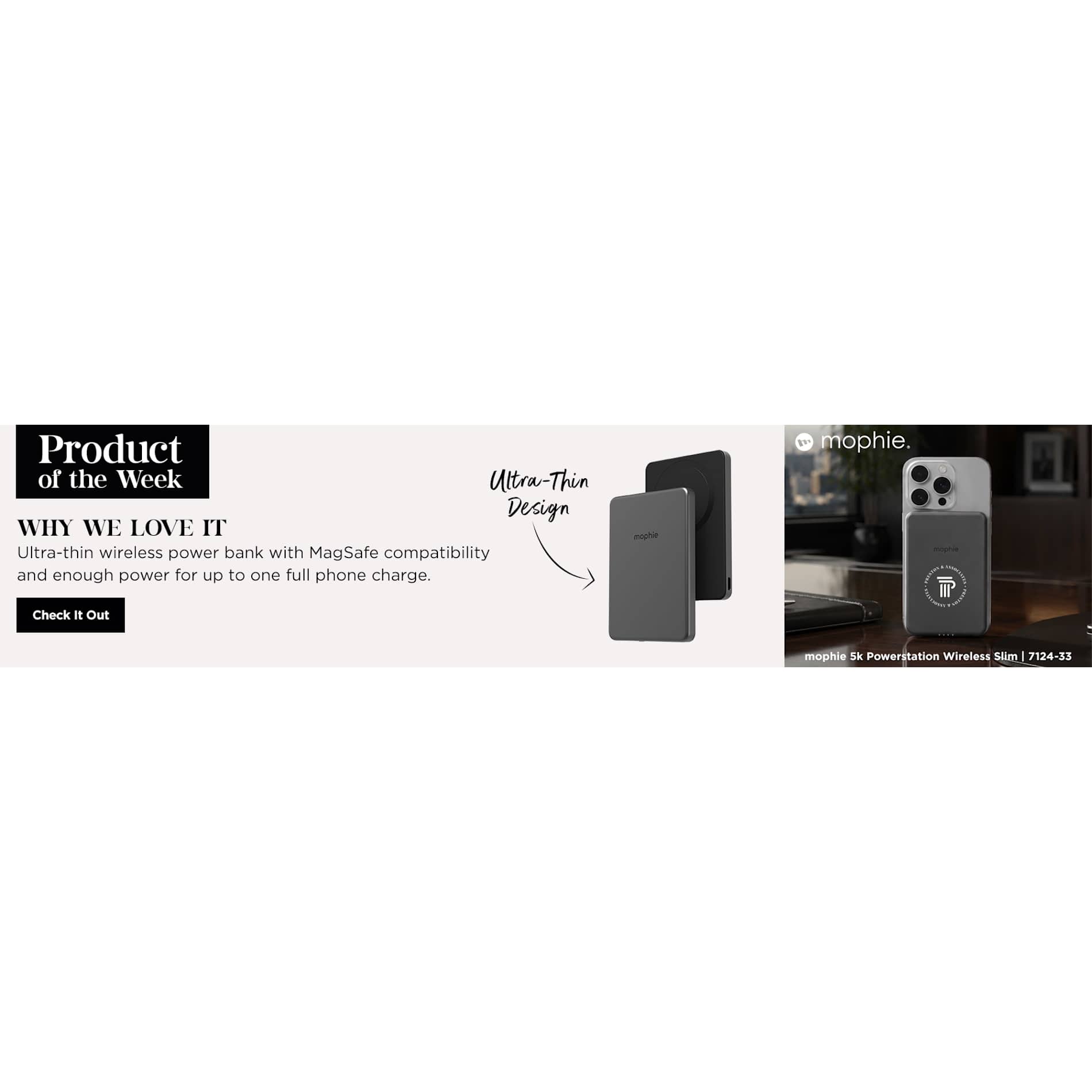mophie Slim 5,000 mAh Qi 2 Wireless Power Bank